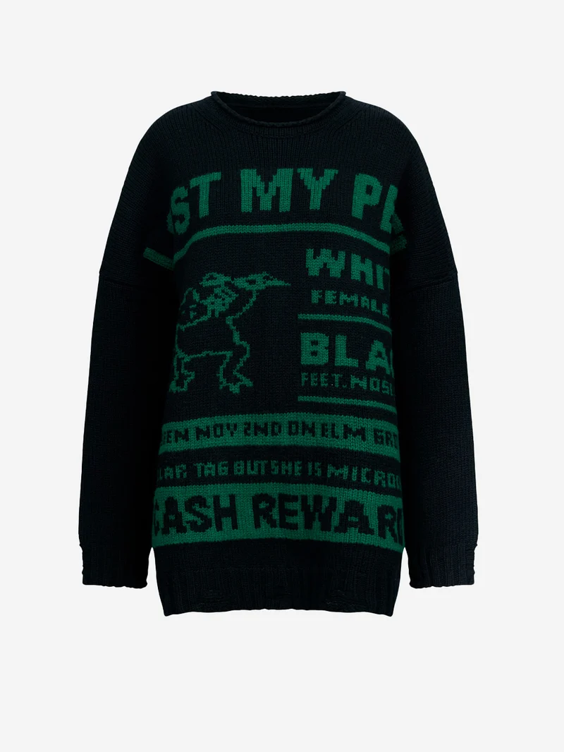 W Maglione nero in lana