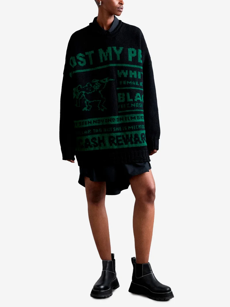 W Maglione nero in lana