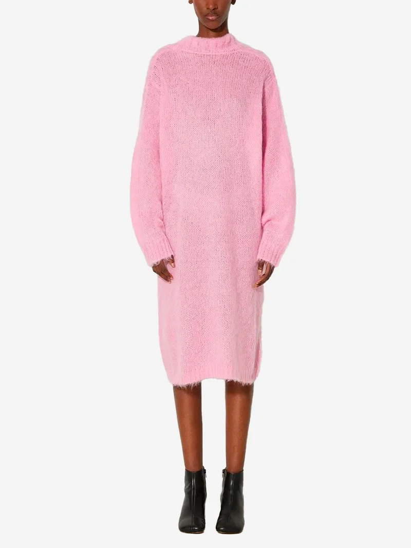 Abito rosa in maglia misto mohair