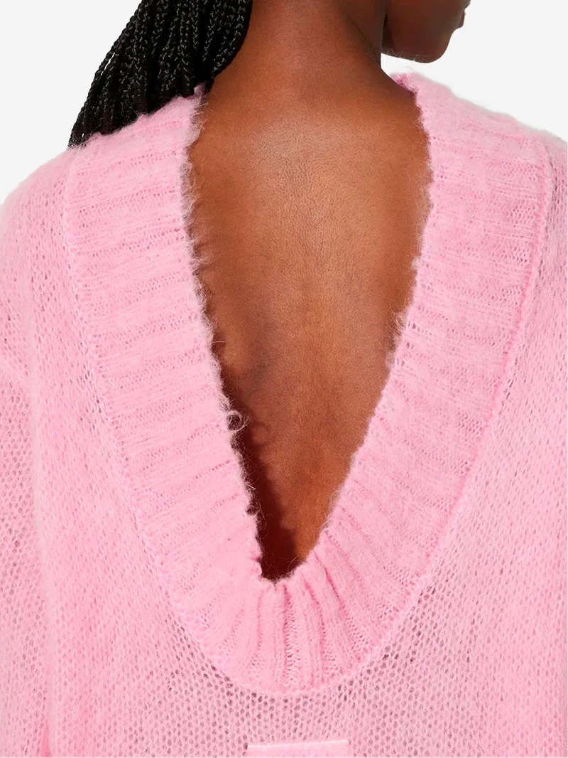 Abito rosa in maglia misto mohair