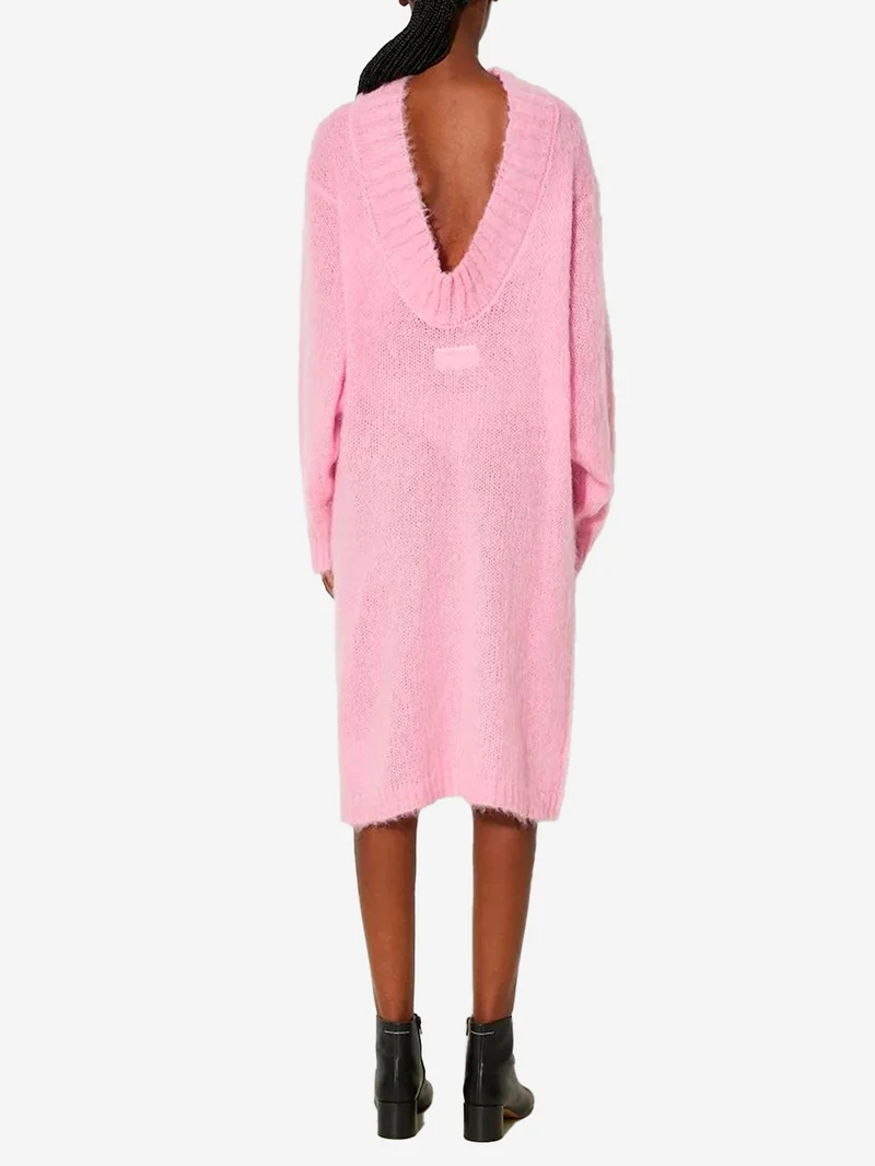 Abito rosa in maglia misto mohair