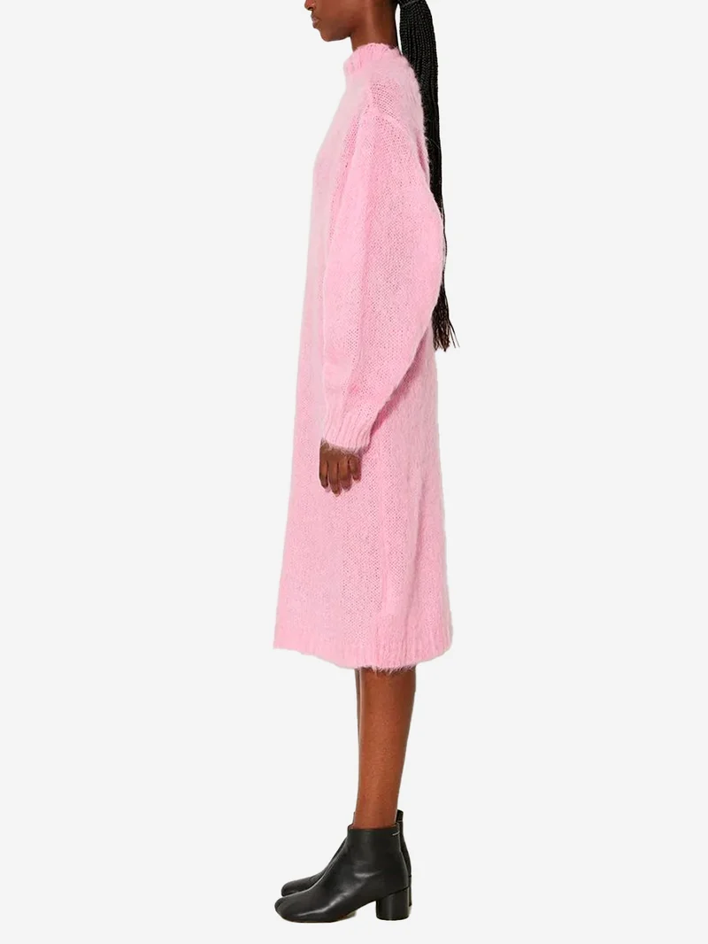 Abito rosa in maglia misto mohair