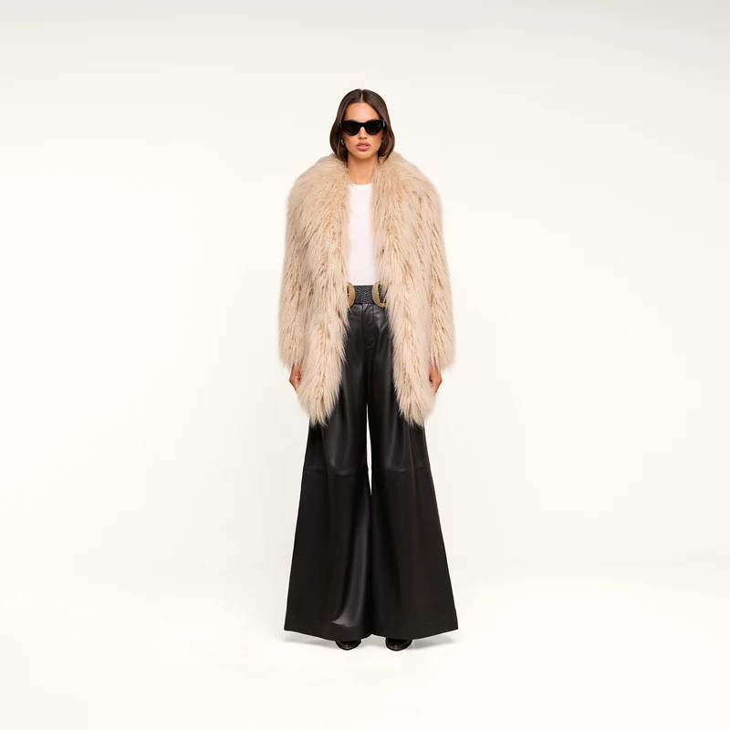 Chelsy Leather Wide-Leg Pant