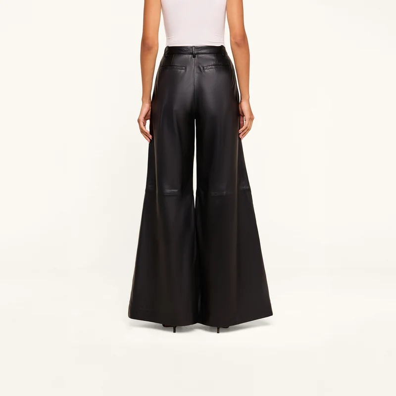 Chelsy Leather Wide-Leg Pant