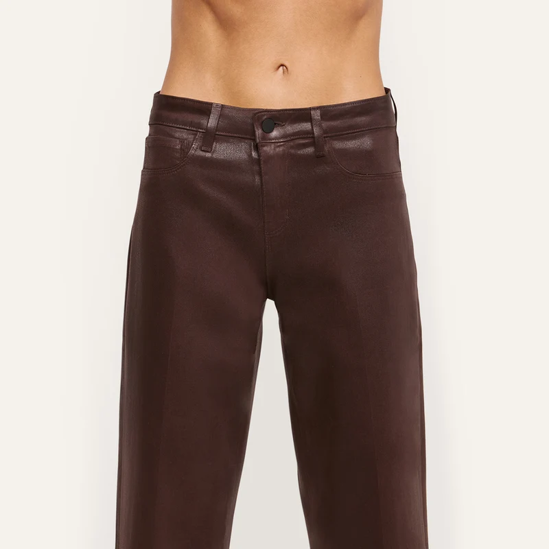 Wanda Coated Cropped Wide-Leg Jean
