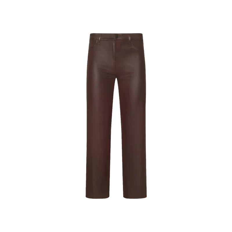 Wanda Coated Cropped Wide-Leg Jean
