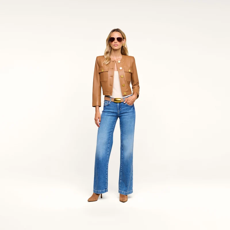 Deidra Cropped Leather Jacket