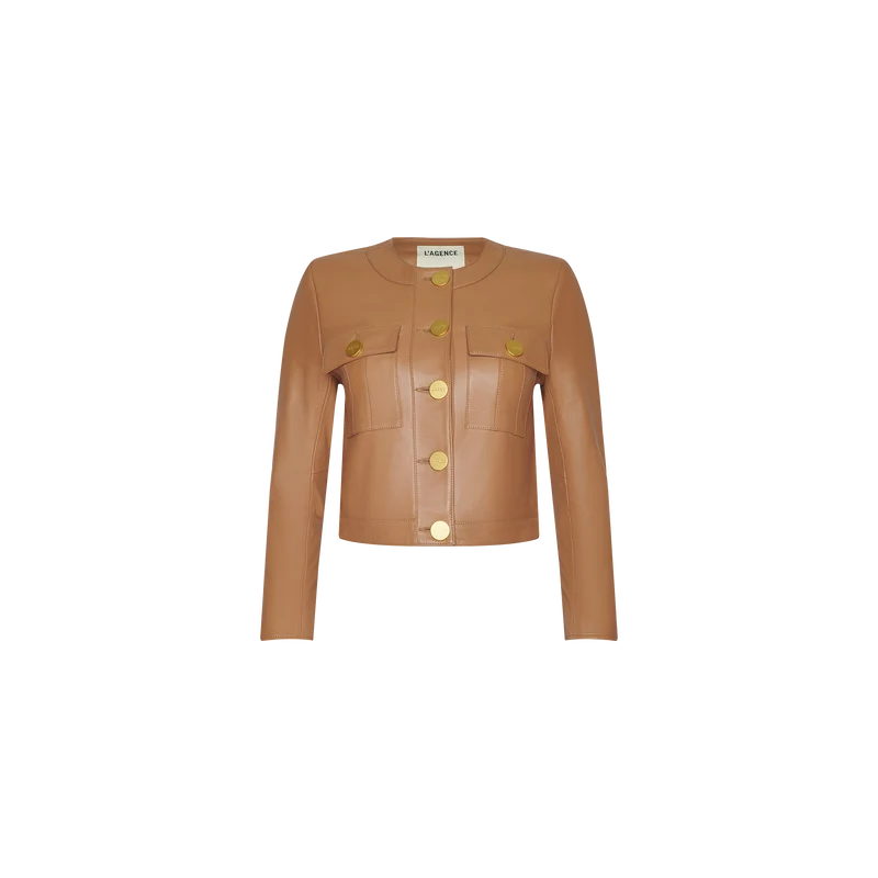 Deidra Cropped Leather Jacket