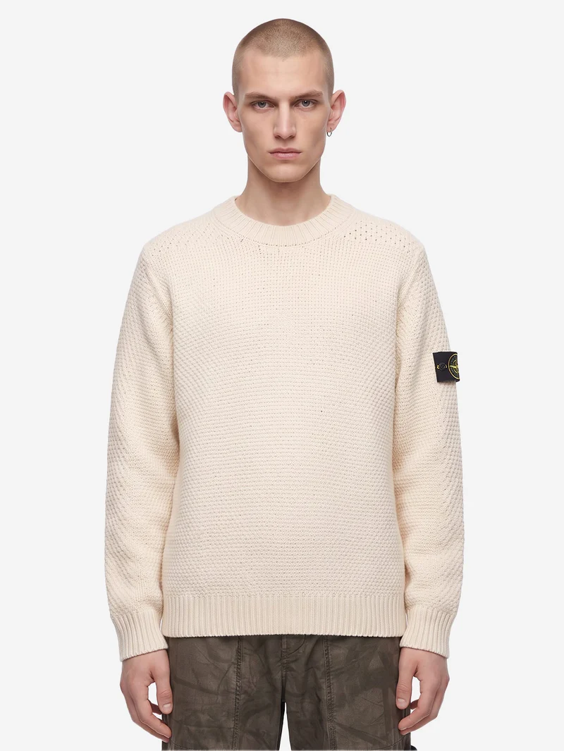Maglione in lana di agnello panna