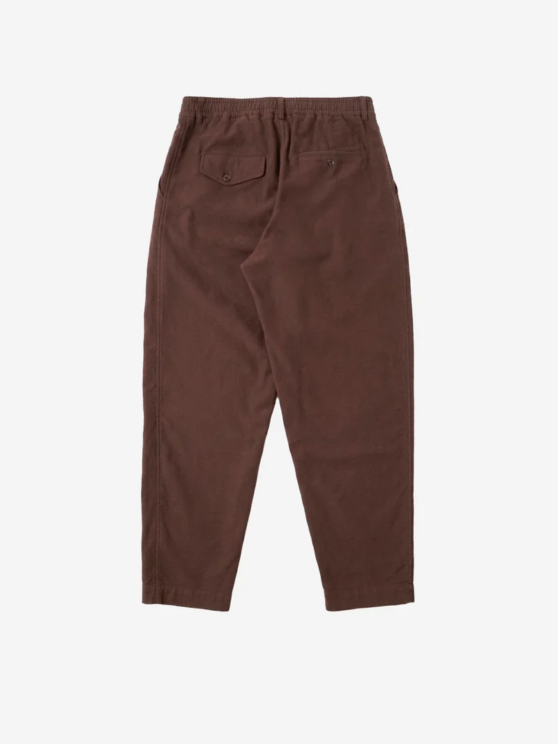 Pantaloni Comfort Moleskin marroni con pinces