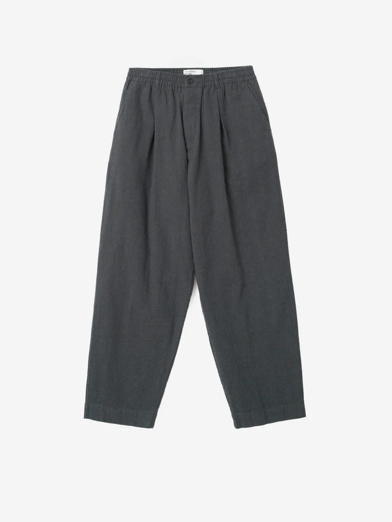 Pantaloni Oxford in cotone e lino grigi