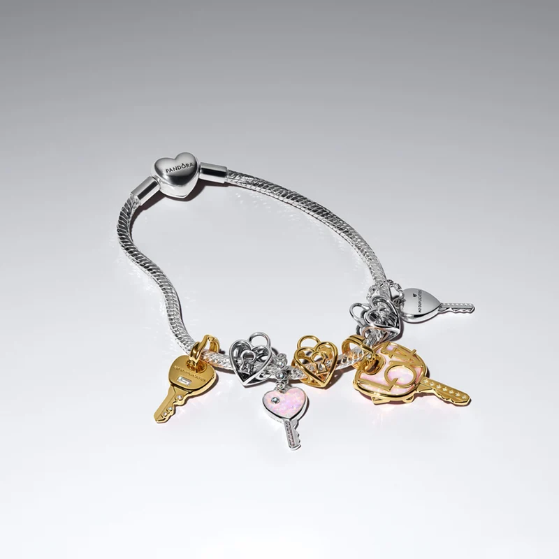 Pandora Moments Gold Plated Key Hanging Charm 764347C01
