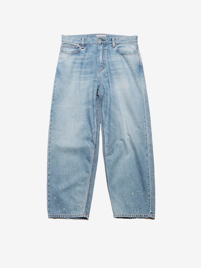 Jeans distressed cimosati in blu indigo chiaro
