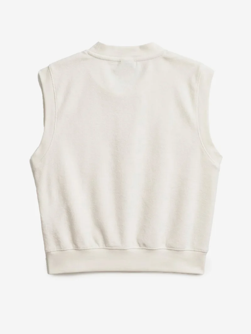 Canotta con scollo a V in tessuto French Terry