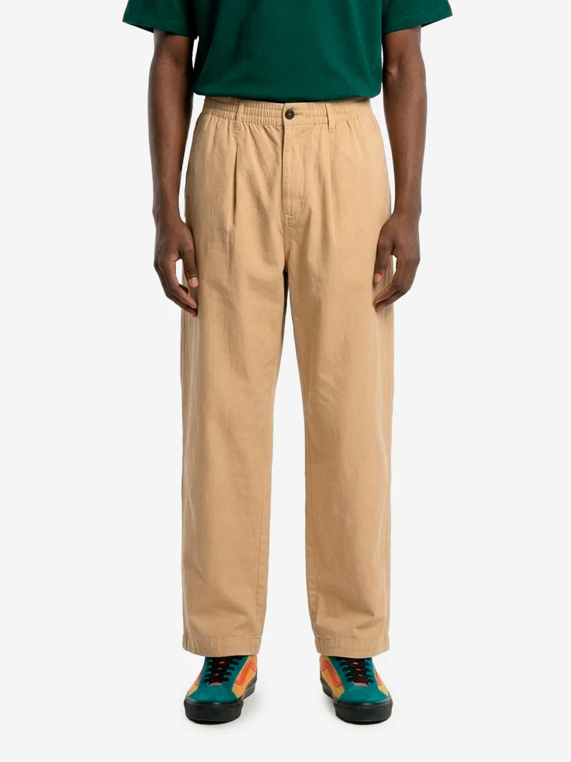 Pantaloni beige Oxford a coste