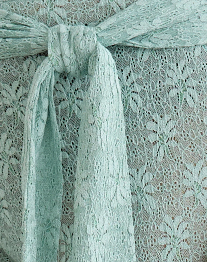 Runo Capri-Hose in Lace Teal