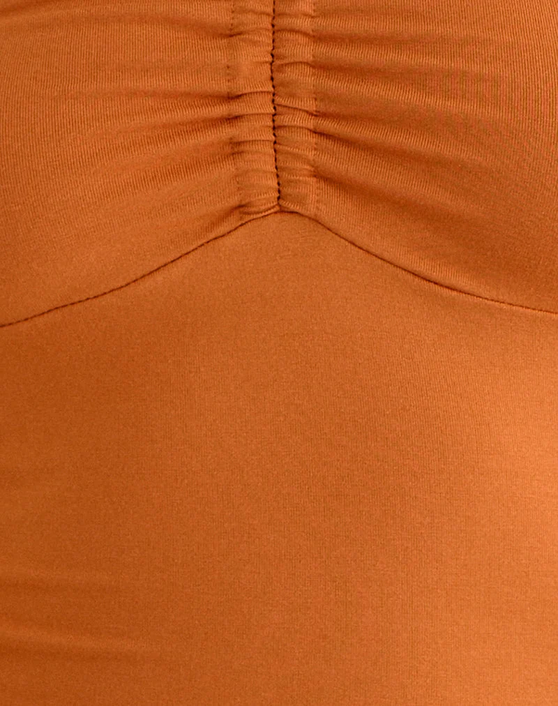 Keona Halterneck-Top aus Rayon-Jersey in Sunset Orange