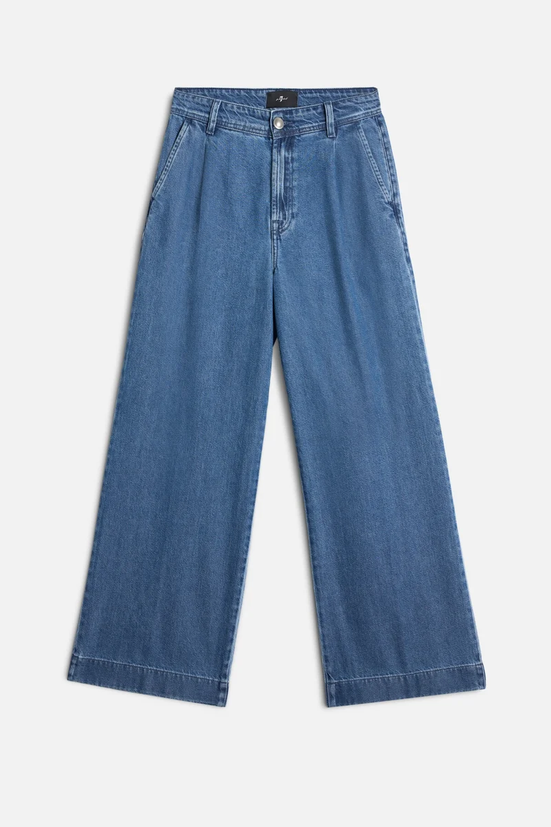 Weightless Pleated Denim Trouser in Hilo