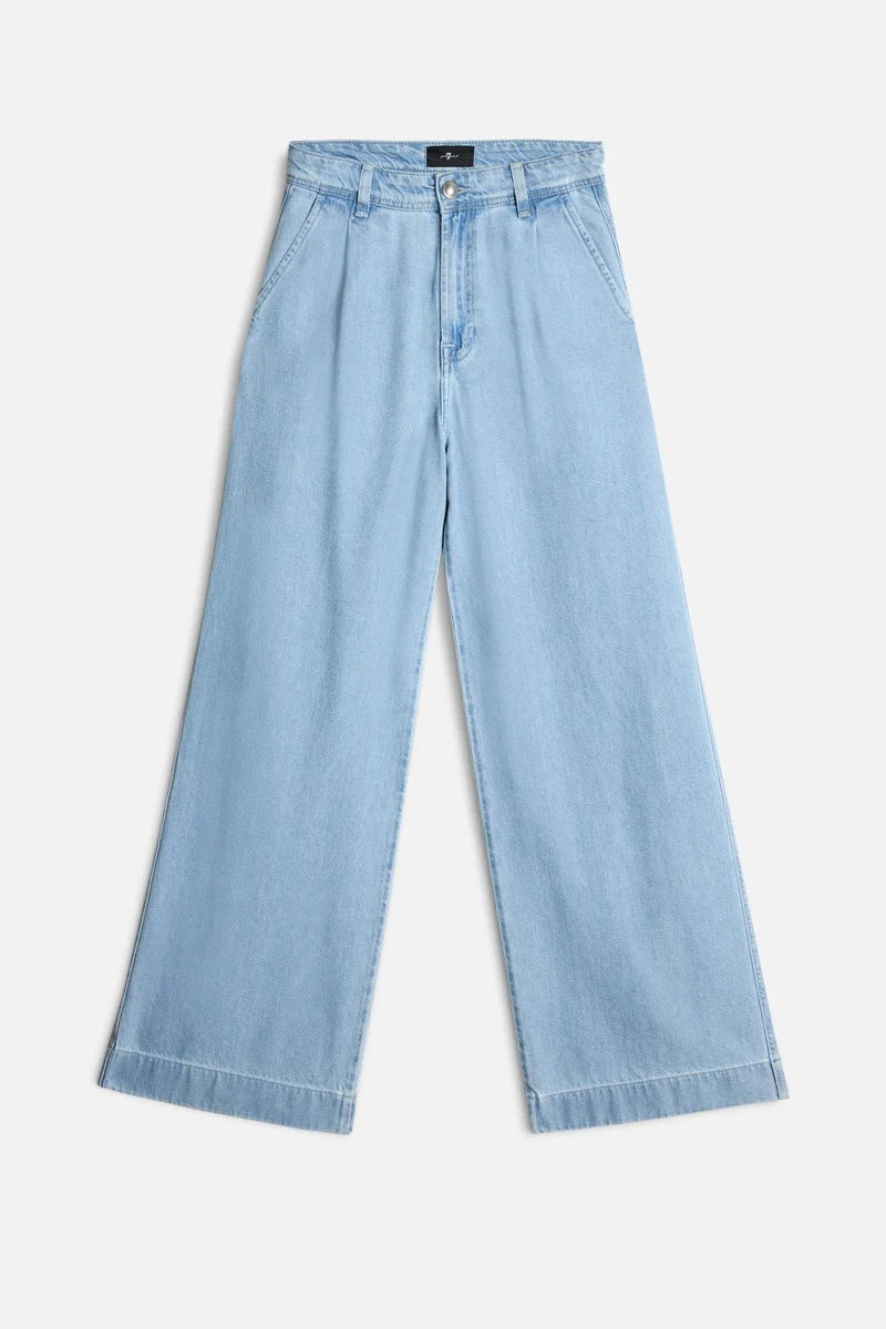 Weightless Pleated Denim Trouser in Hana