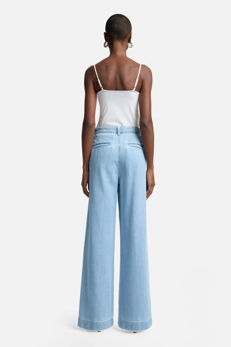Weightless Pleated Denim Trouser in Hana