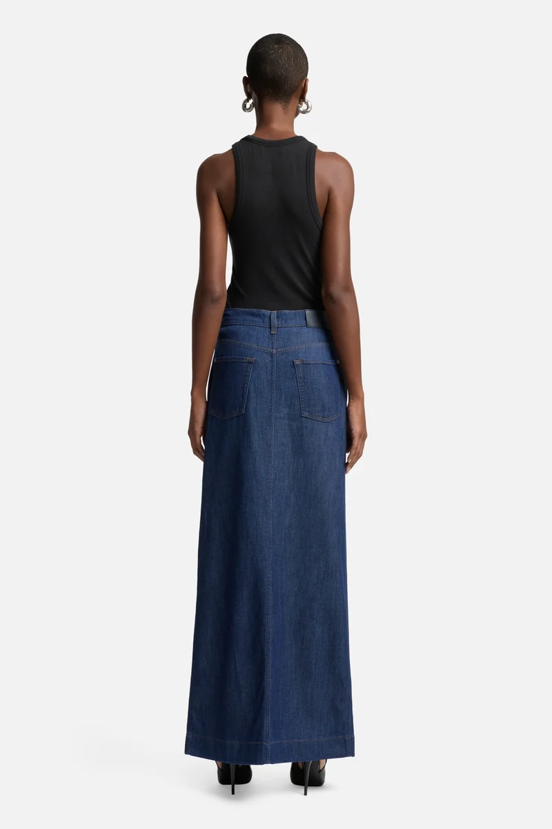 Weightless Front Slit Maxi Skirt in Halona
