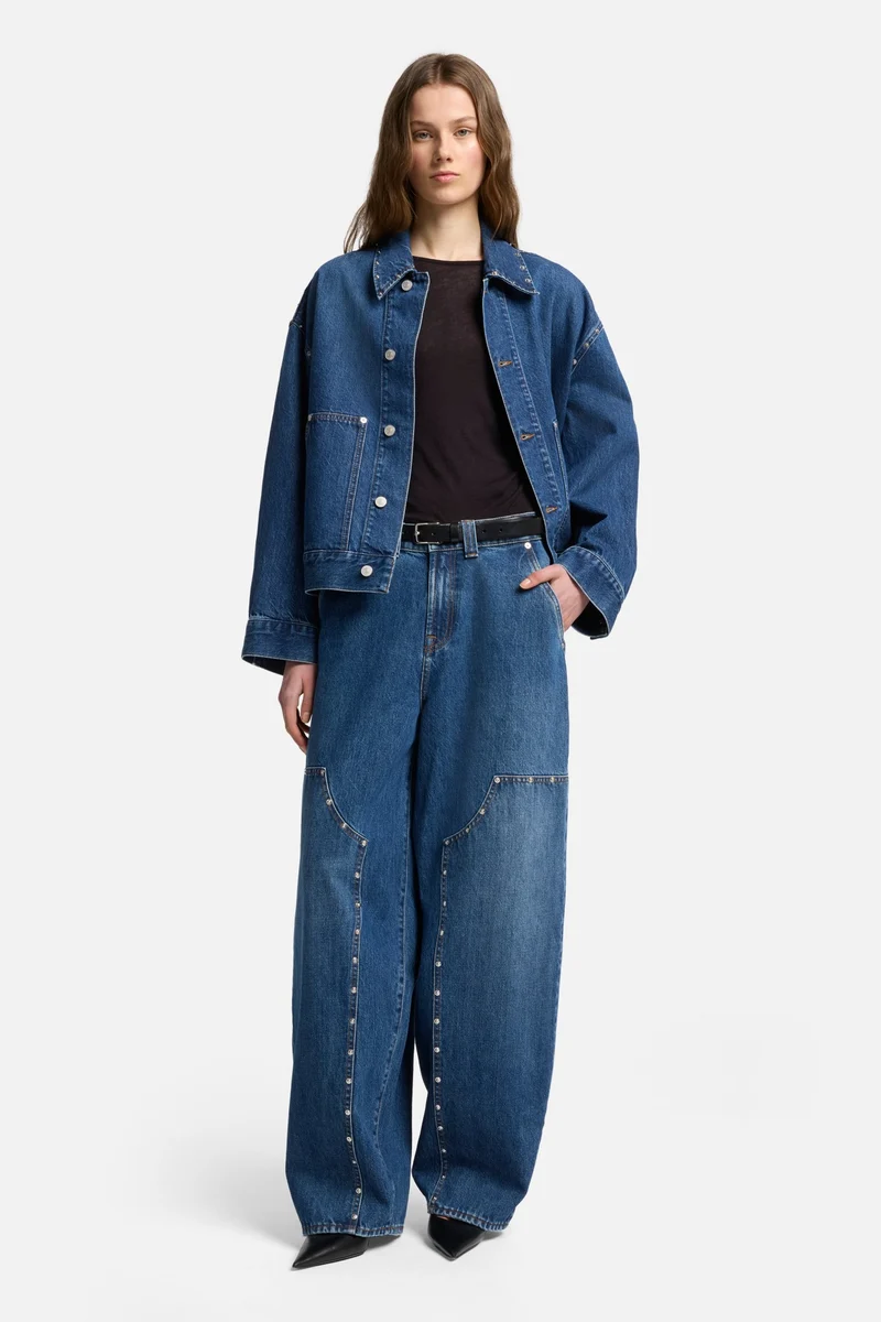 MANKIND Cropped Carpenter Jacket in Le Blue
