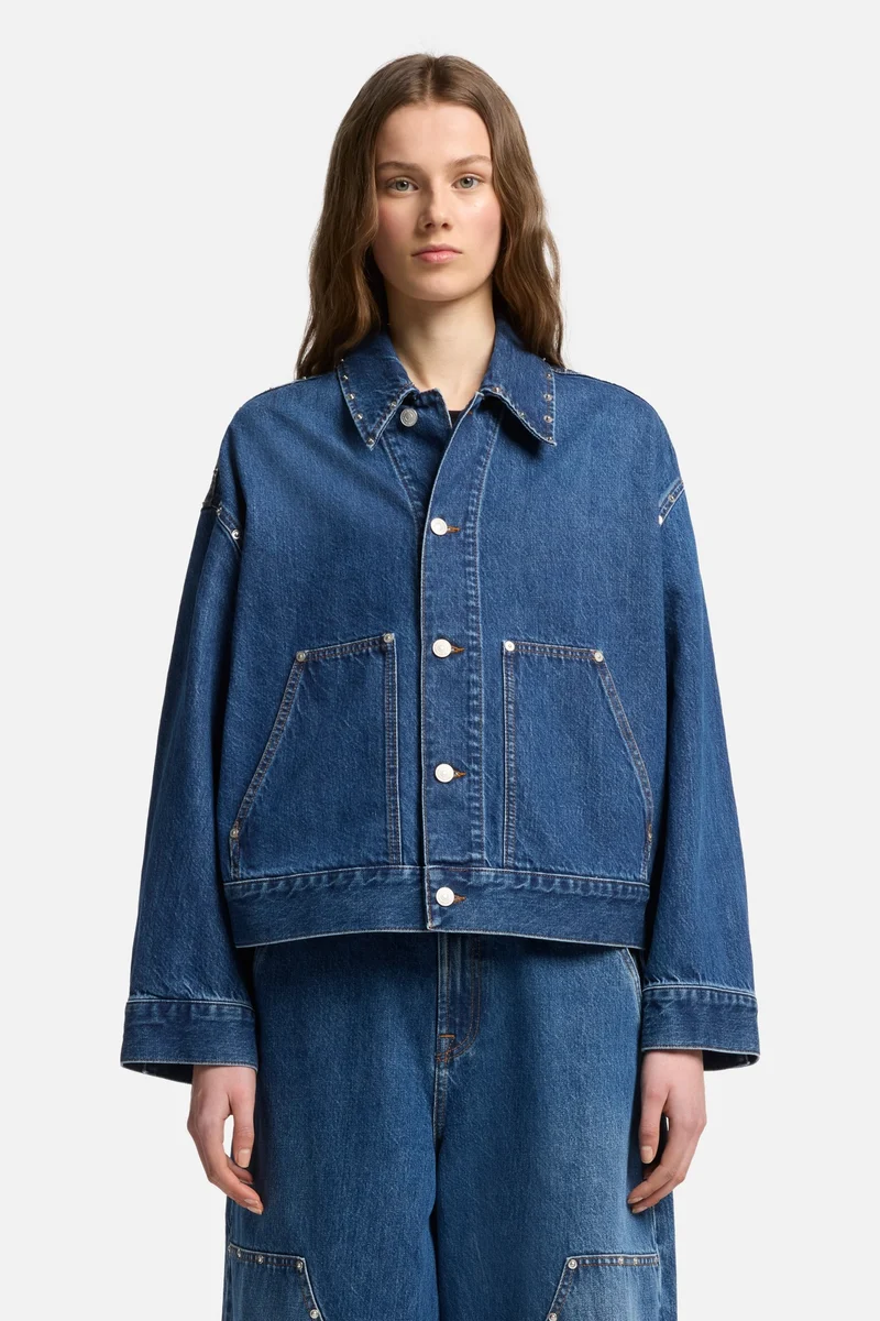 MANKIND Cropped Carpenter Jacket in Le Blue
