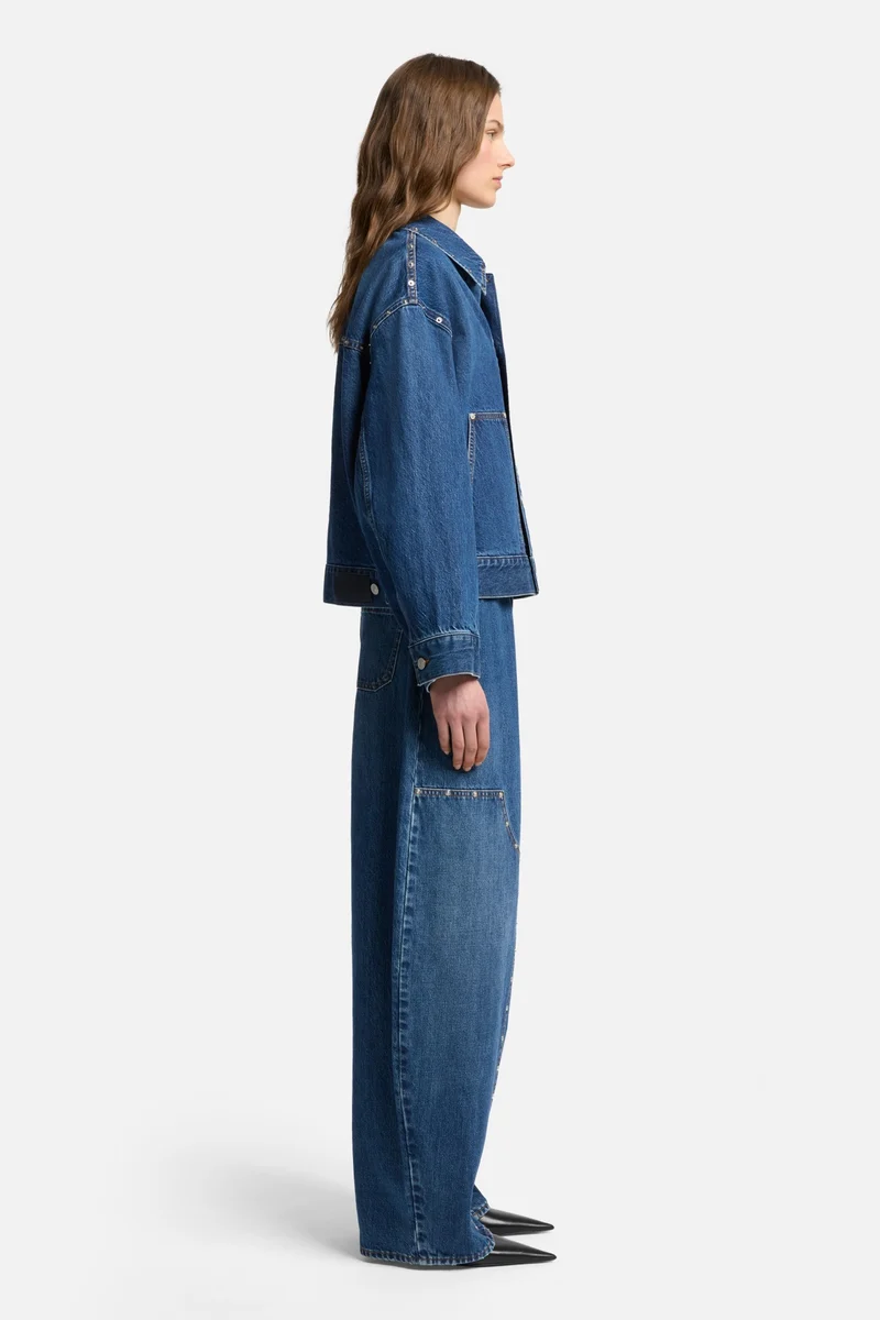 MANKIND Cropped Carpenter Jacket in Le Blue