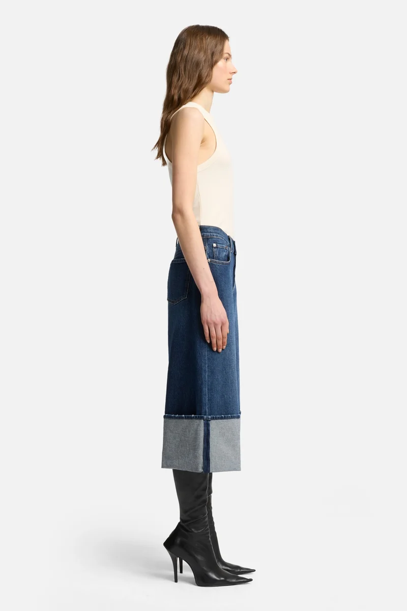 MANKIND Cuffed Denim Culotte in Radar