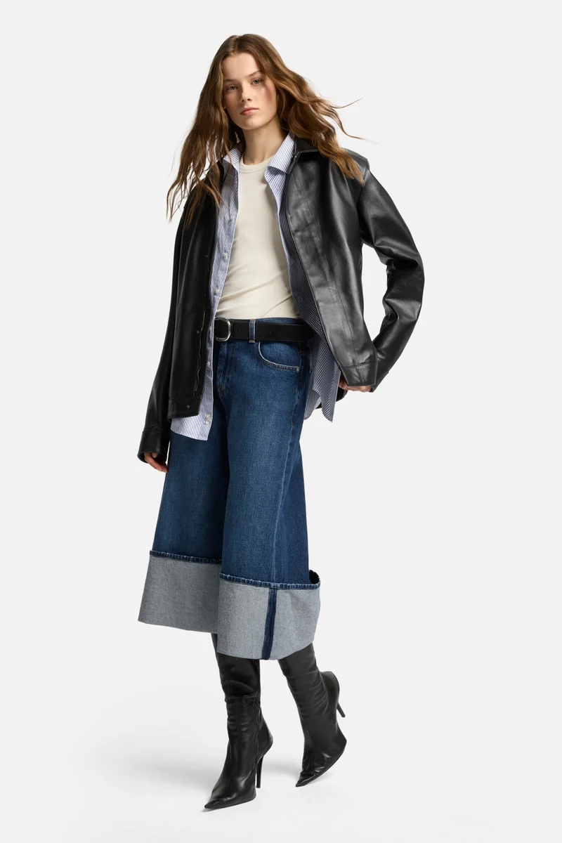 MANKIND Cuffed Denim Culotte in Radar