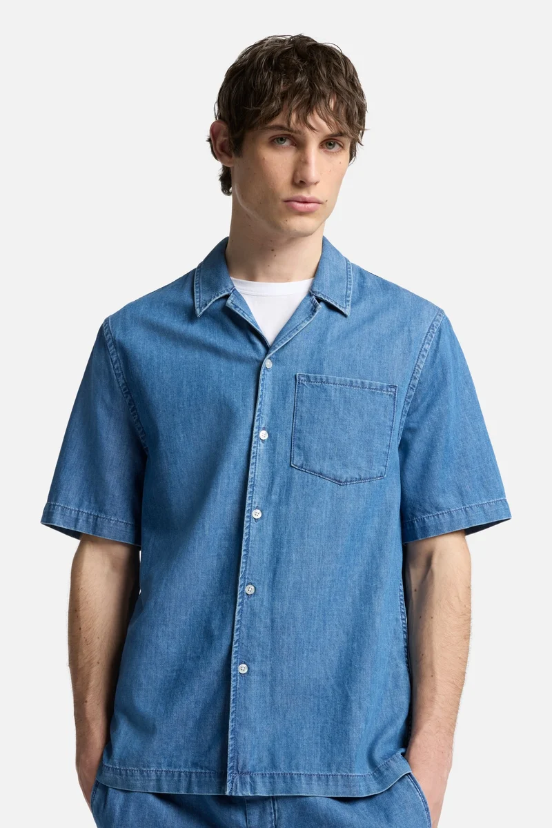 Leisure Denim Camp Shirt in Seabrook