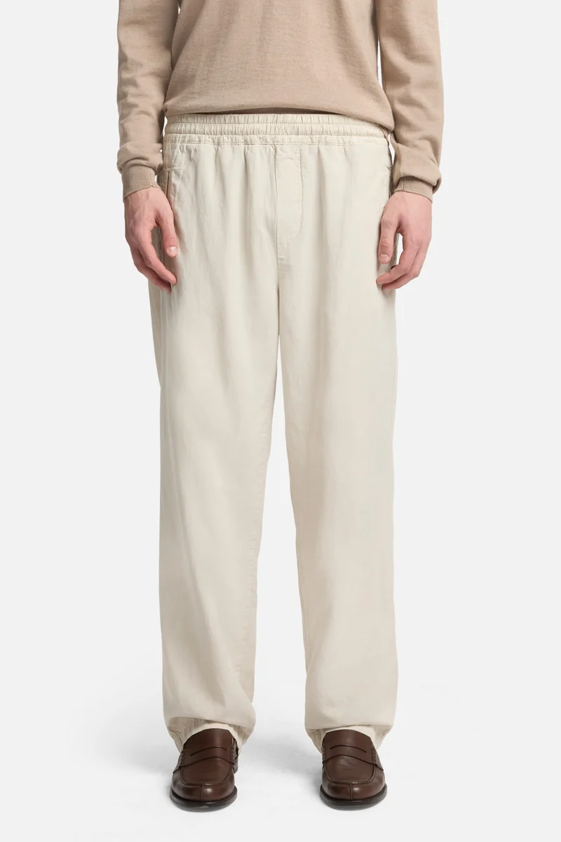 Linen Blend Jogger Pant in Bone