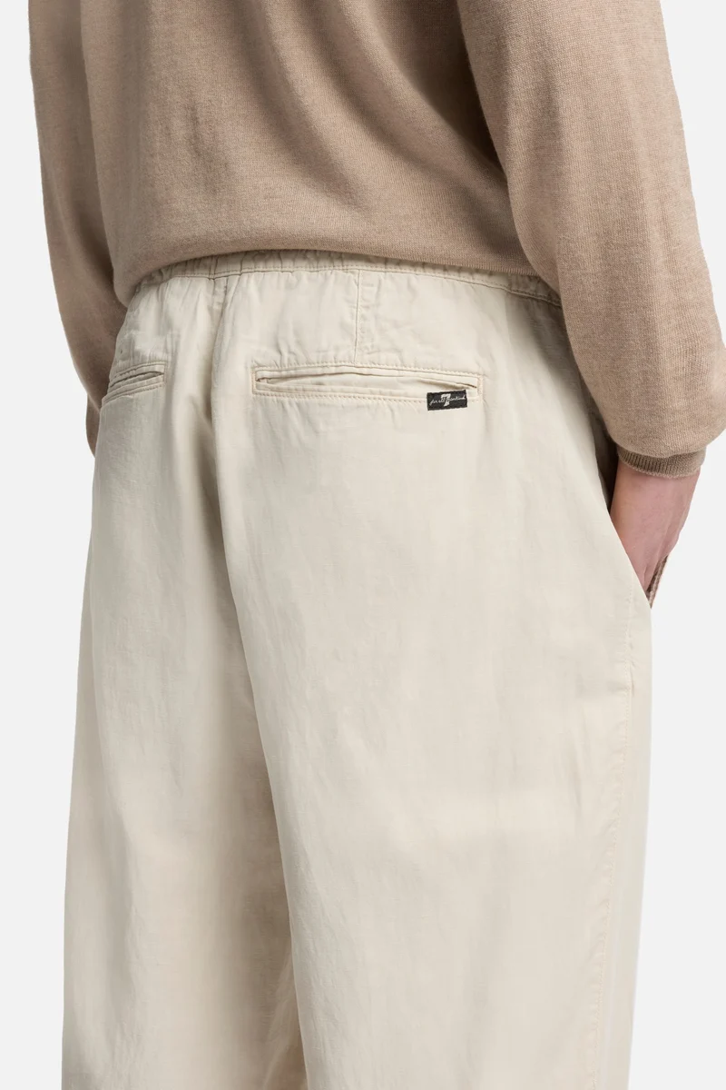 Linen Blend Jogger Pant in Bone