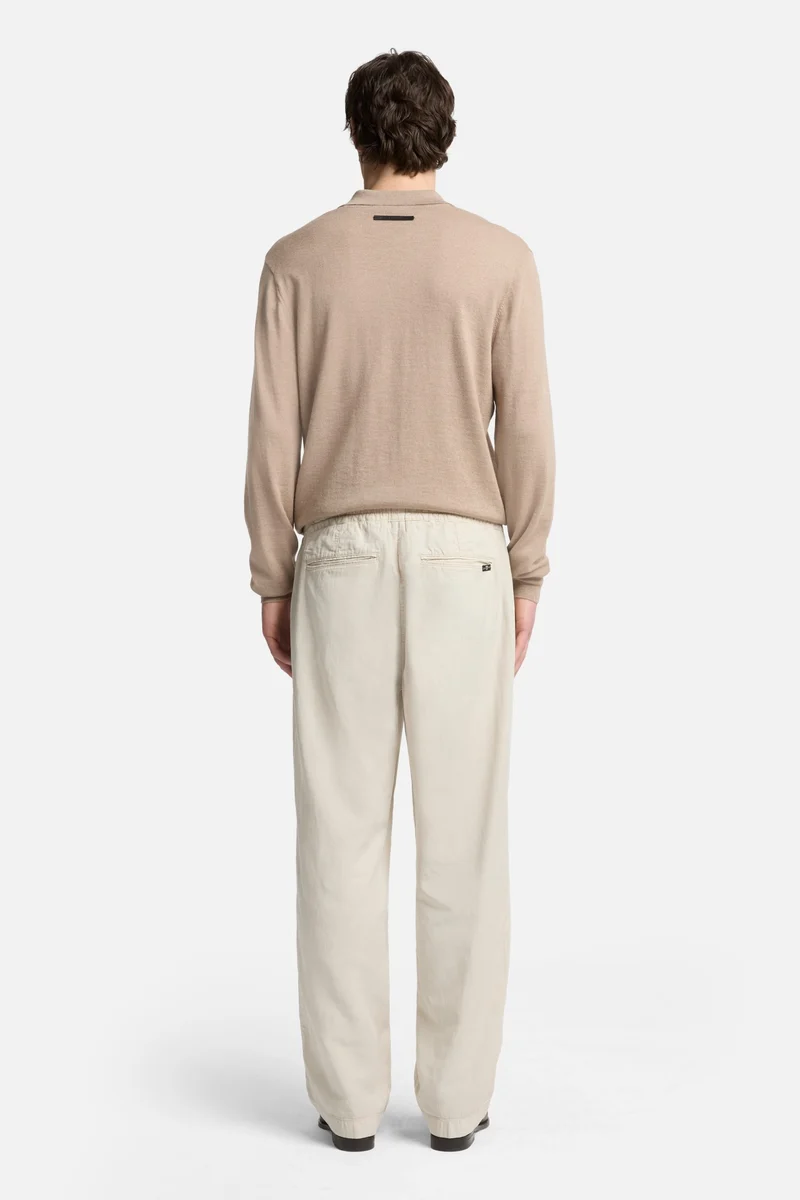 Linen Blend Jogger Pant in Bone