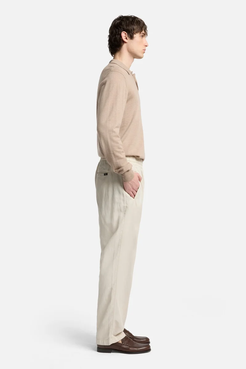 Linen Blend Jogger Pant in Bone