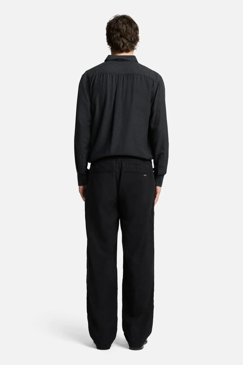 Linen Blend Jogger Pant in Black