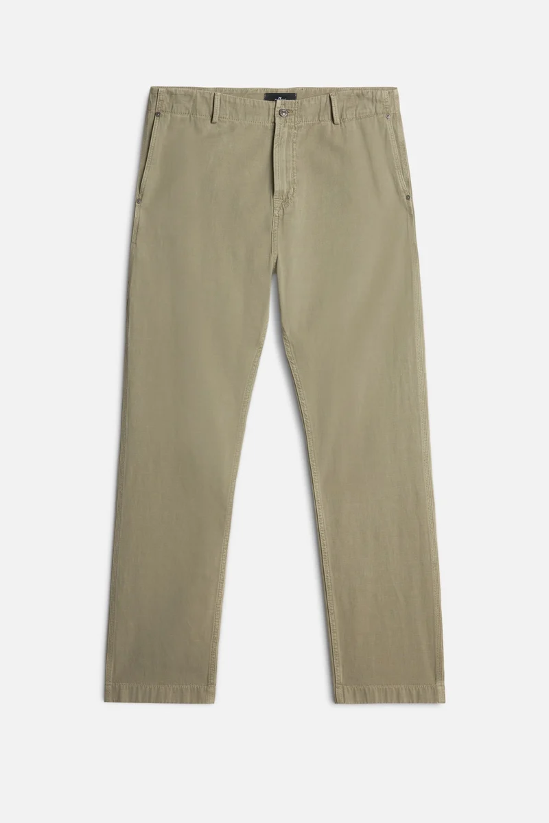 Linen Blend Carpenter Chino in Olive
