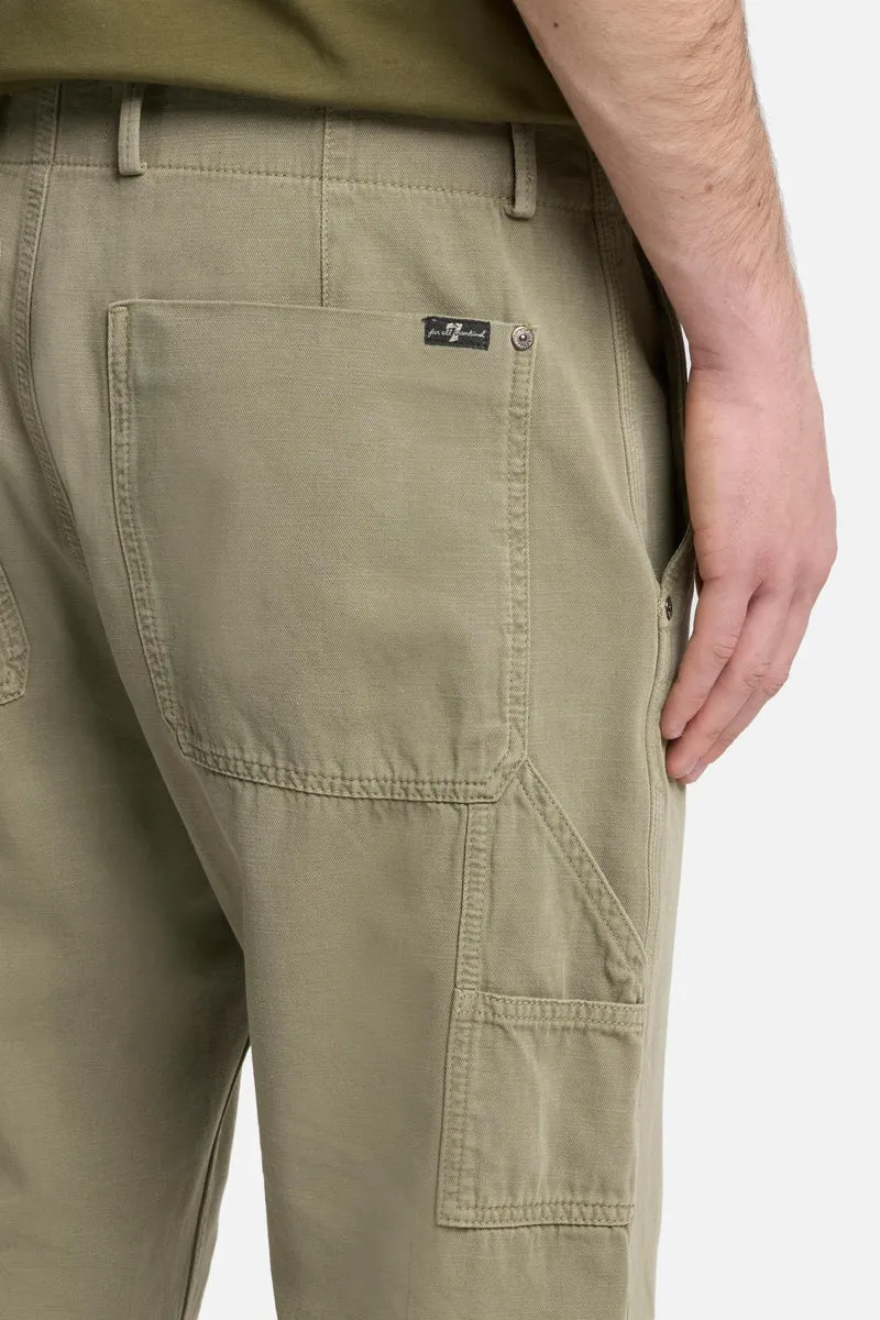 Linen Blend Carpenter Chino in Olive