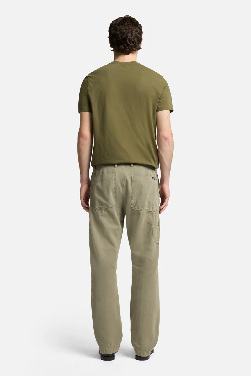 Linen Blend Carpenter Chino in Olive