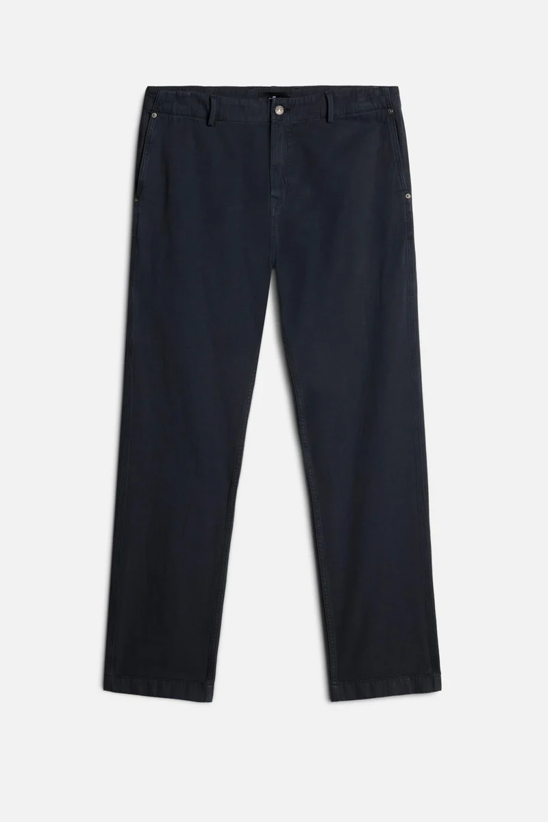 Linen Blend Carpenter Chino in Dark Navy