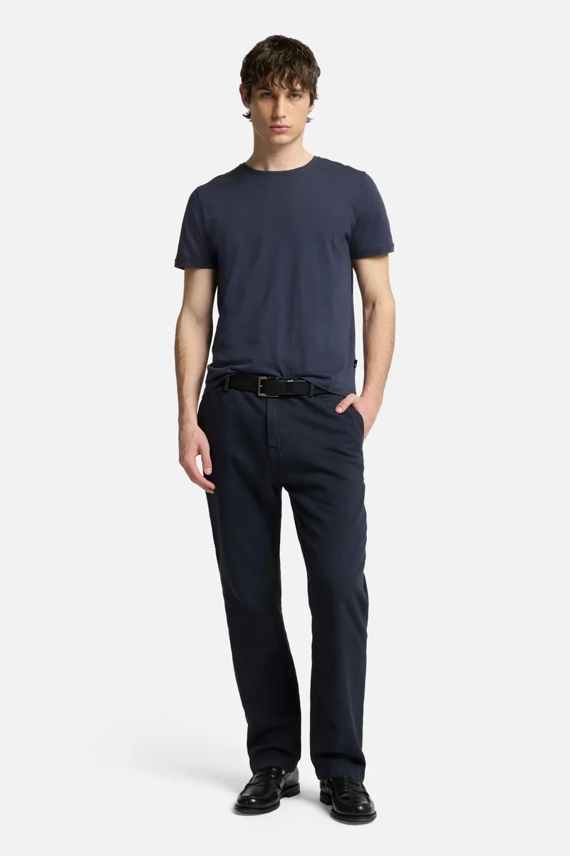 Linen Blend Carpenter Chino in Dark Navy