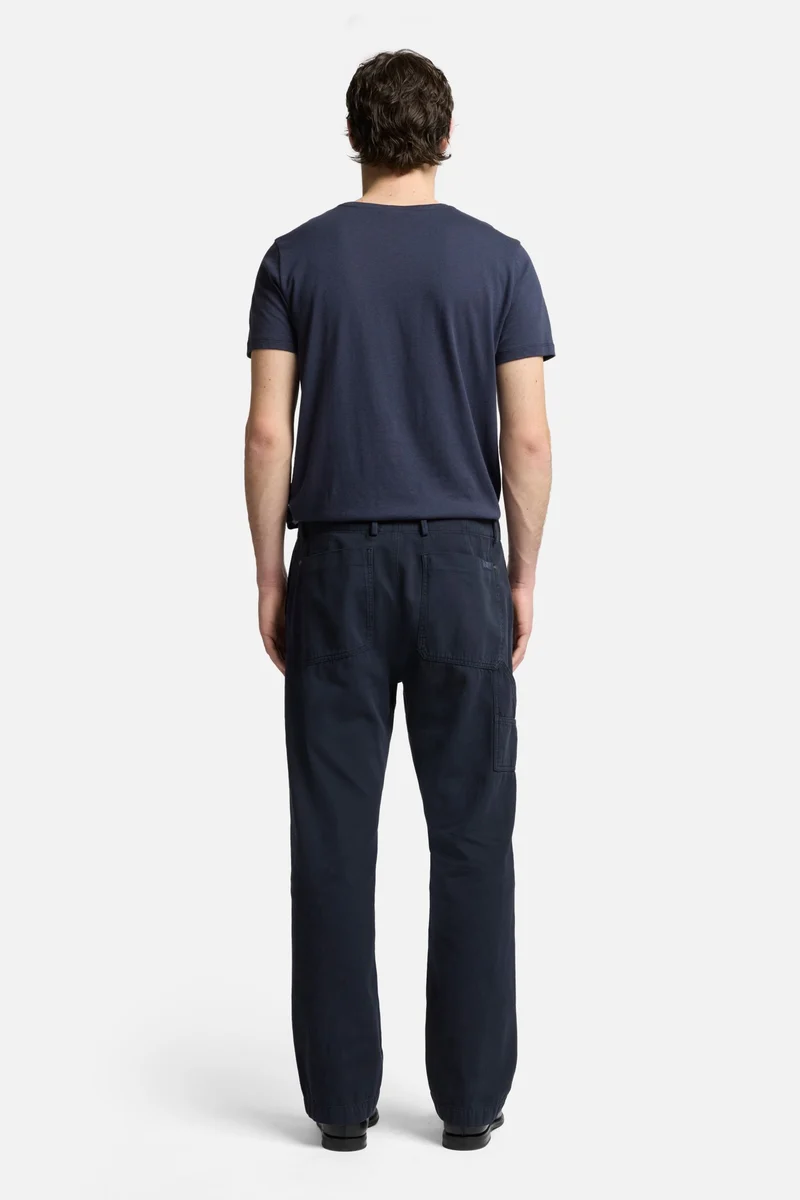 Linen Blend Carpenter Chino in Dark Navy
