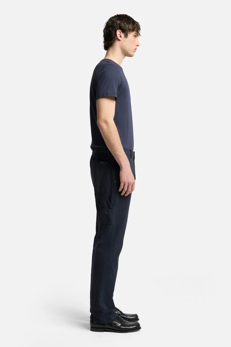 Linen Blend Carpenter Chino in Dark Navy