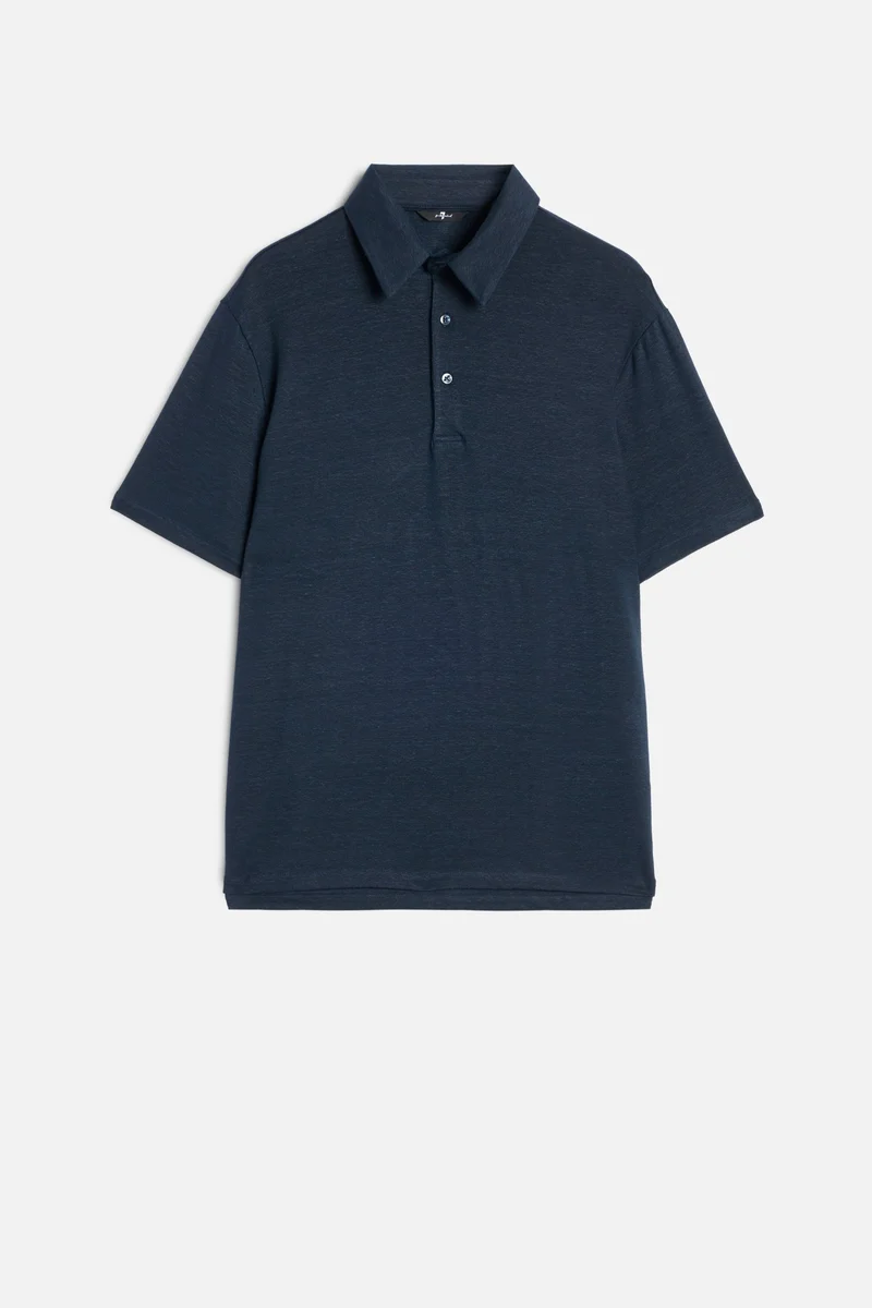 Linen Polo in Ocean Floor