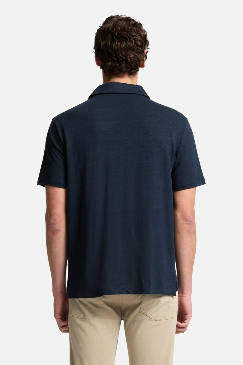 Linen Polo in Ocean Floor