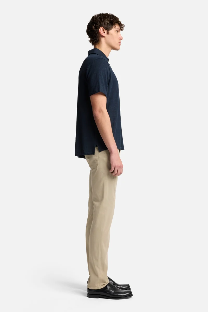 Linen Polo in Ocean Floor