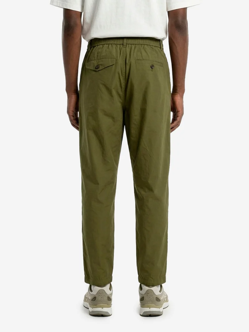 Pantaloni verdi con piega frontale e coulisse