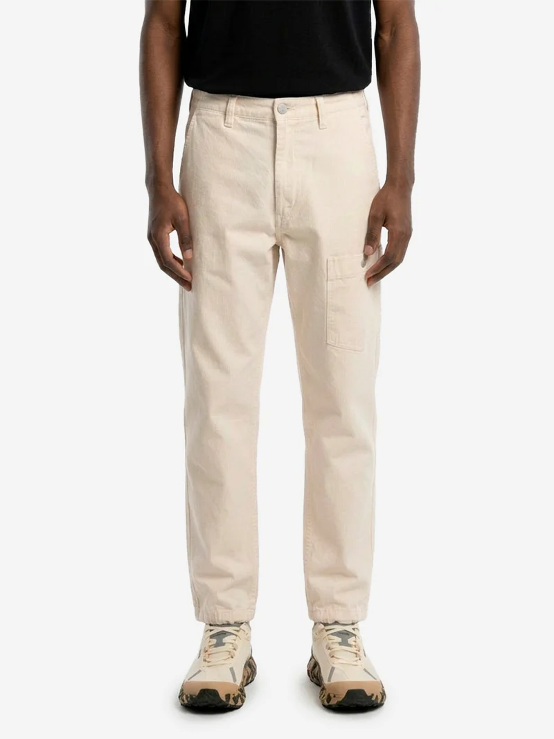 Pantalone cargo avorio in twill di cotone 'Marina'