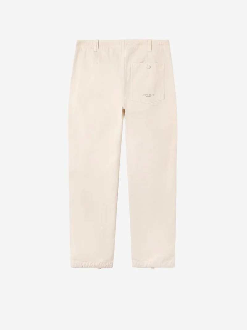 Pantalone cargo avorio in twill di cotone 'Marina'