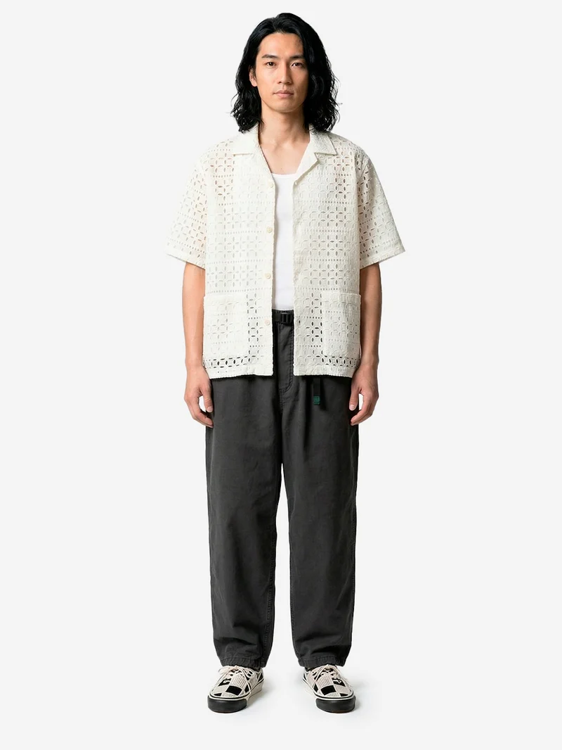 Camicia 'Cabana' bianca traforata con ricamo a intaglio